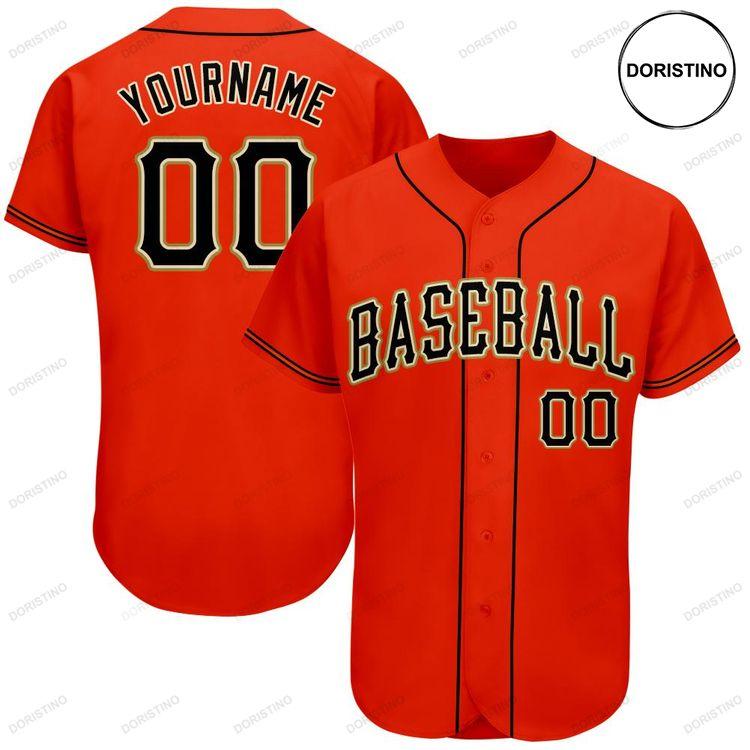 Custom Personalized Orange Black Old Gold Doristino Awesome Baseball Jersey
