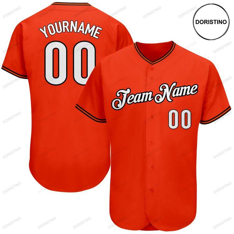 Custom Personalized Orange White Black Doristino Limited Edition Baseball Jersey