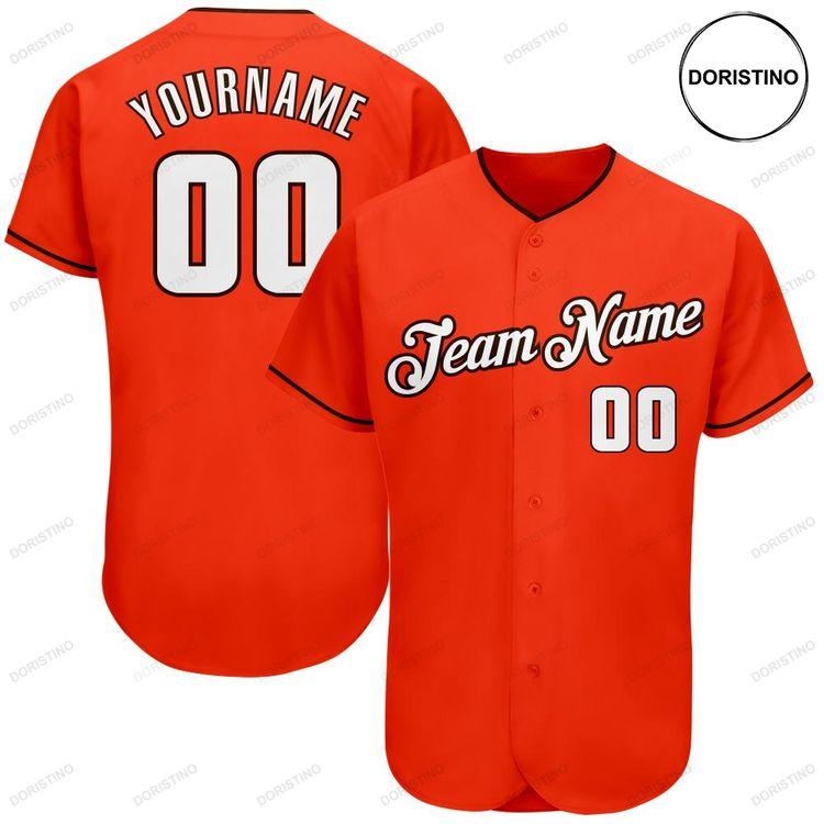 Custom Personalized Orange White Brown Doristino Awesome Baseball Jersey