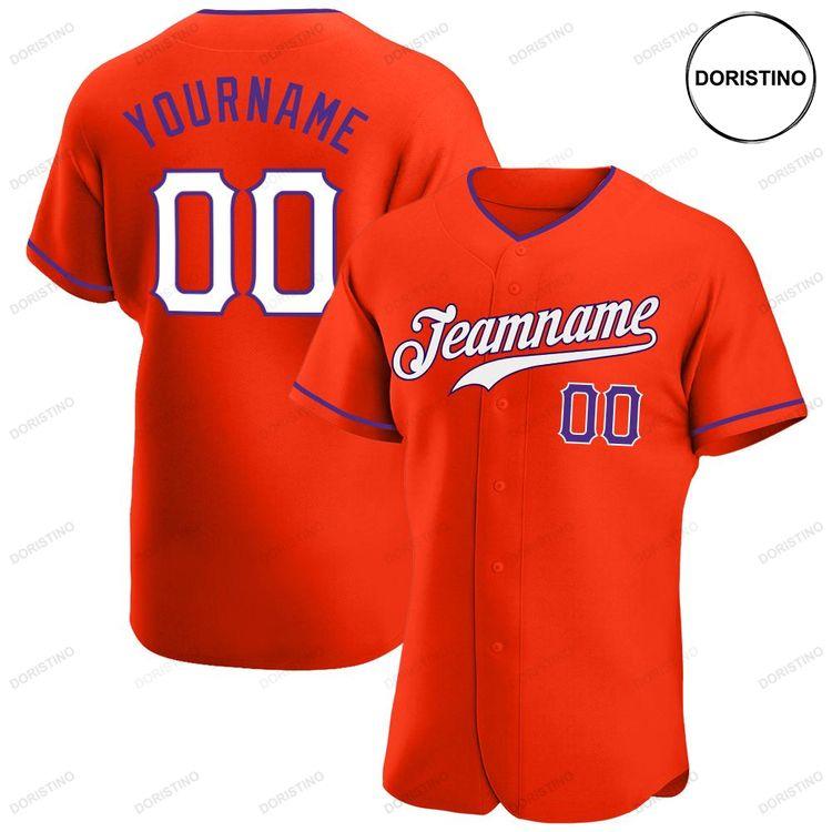Custom Personalized Orange White Purple Doristino All Over Print Baseball Jersey