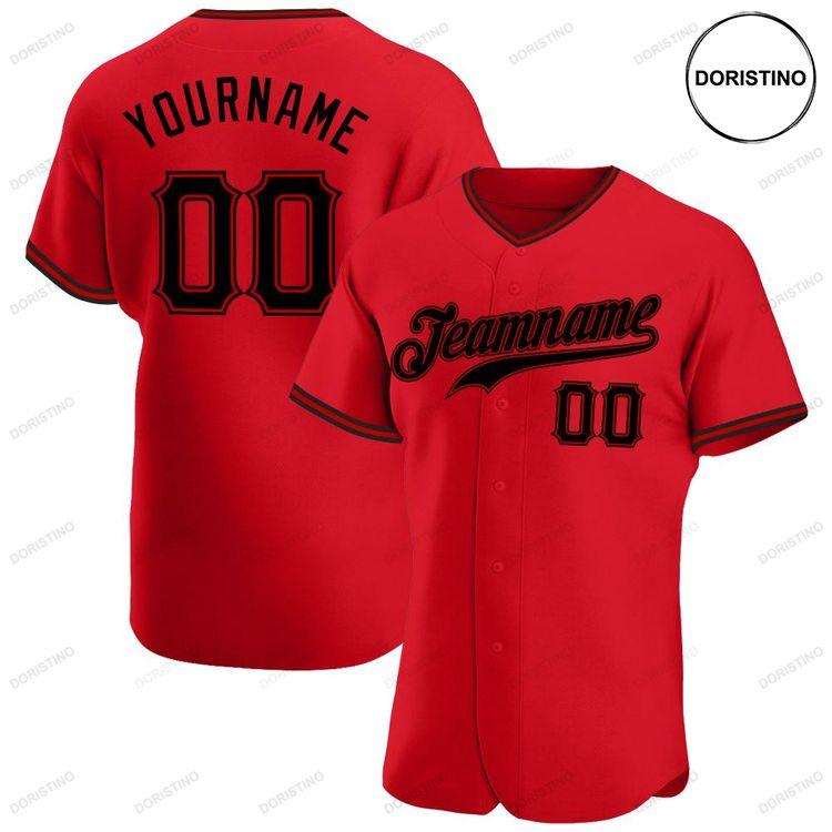 Custom Personalized Red Black Doristino Limited Edition Baseball Jersey