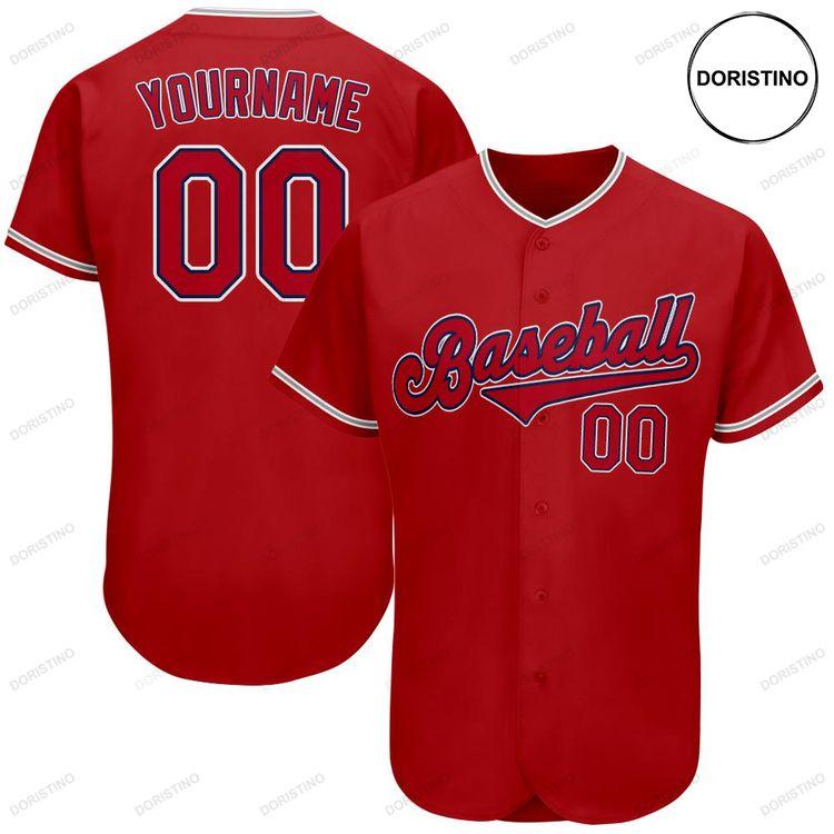 Custom Personalized Red Red Navy Doristino Limited Edition Baseball Jersey