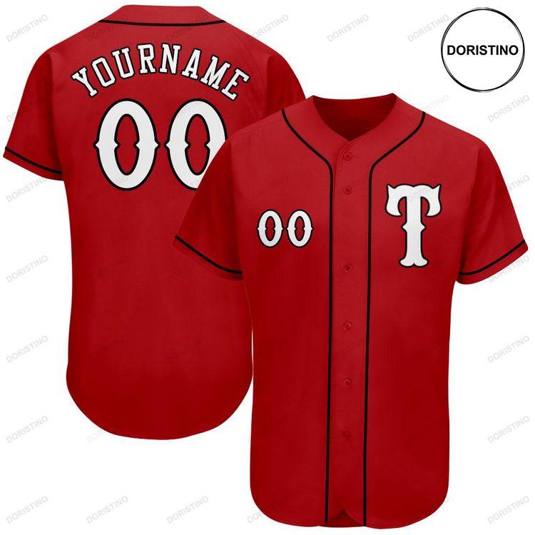 Custom Personalized Red White Black Doristino Awesome Baseball Jersey