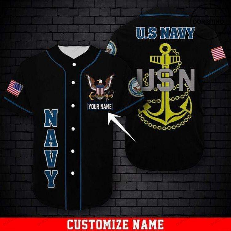 Custom Personalized Us Navy Eagle Doristino All Over Print Baseball Jersey