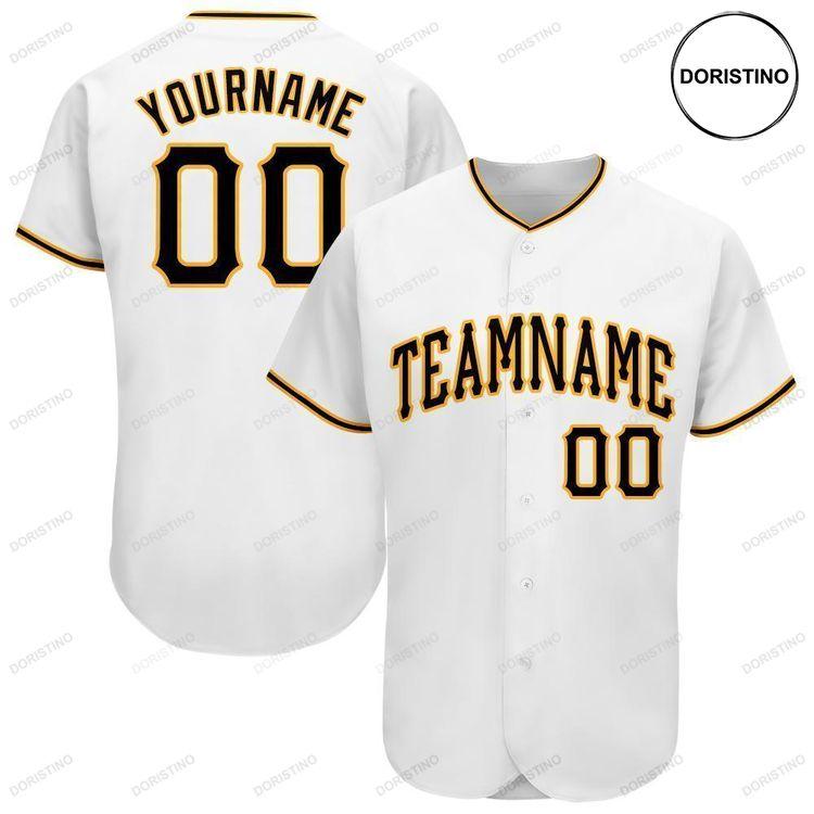 Custom Personalized White Black Gold Doristino Limited Edition Baseball Jersey