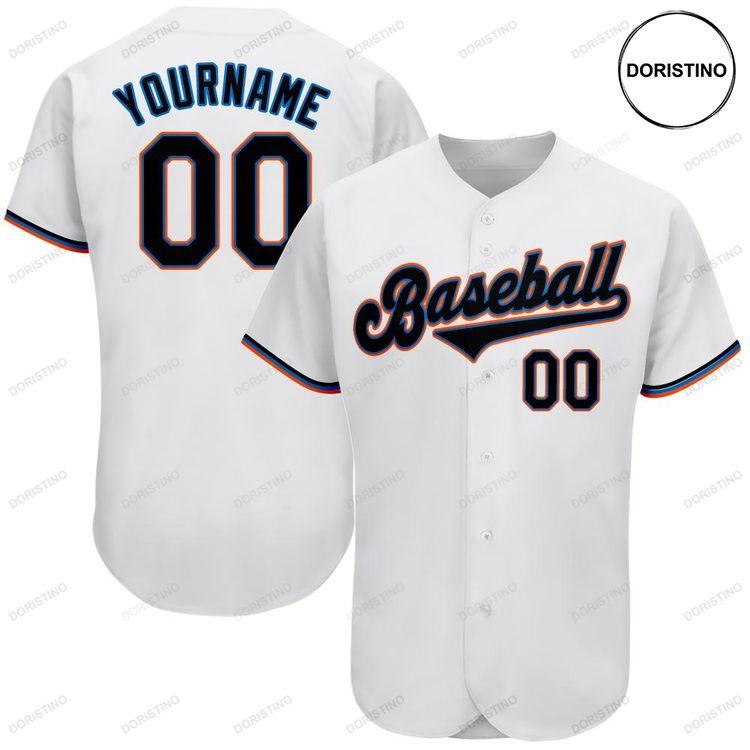 Custom Personalized White Black Powder Blue Doristino Limited Edition Baseball Jersey
