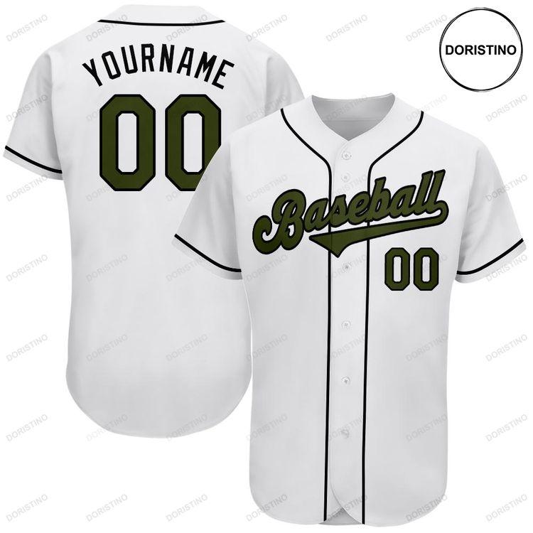 Custom Personalized White Olive Black Memorial Day Doristino Limited Edition Baseball Jersey