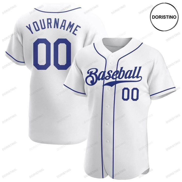 Custom Personalized White Royal Doristino All Over Print Baseball Jersey