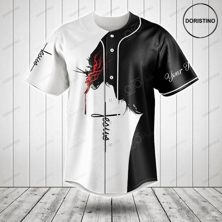 Custom Text Jesus Because Of Him Heaven Knows My Name Doristino All Over Print Baseball Jersey