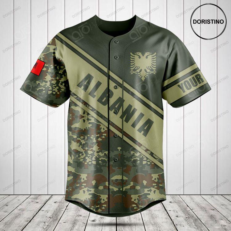 Customize Albania Coat Of Arms Camouflage Doristino Awesome Baseball Jersey