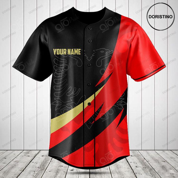 Customize Albania Flag And Coat Of Arms Black Doristino Limited Edition Baseball Jersey