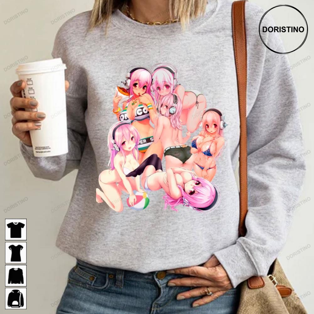 Super Sonico Character Vintage Retro Art Anime Awesome Shirts