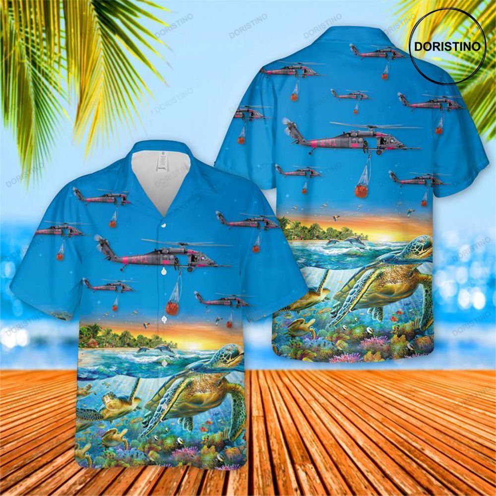 129th Rescue Wing Hh 60g Pave Hawk Summer Hawaiian Shirt