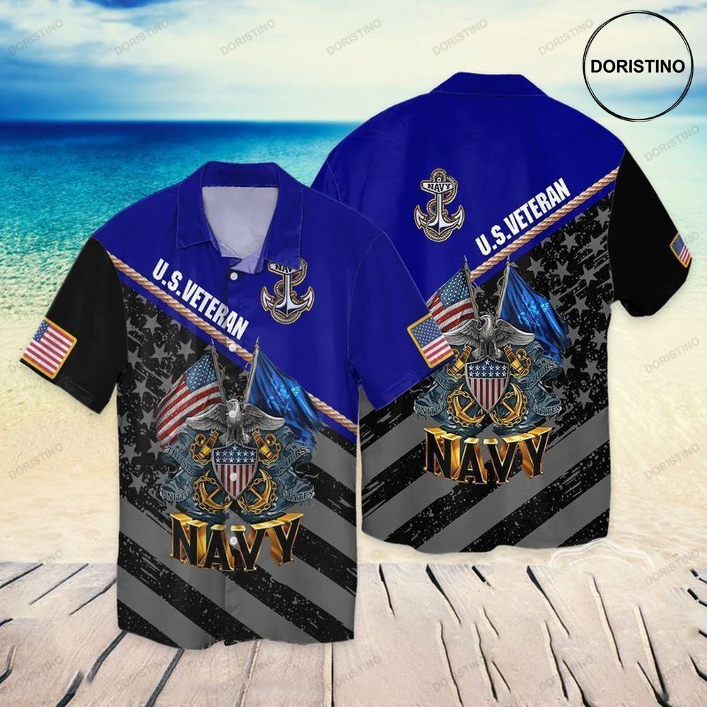 4th Of July Independence Day Memorial Day Veteran American Flag Eagle Navy Awesome Hawaiian Shirt