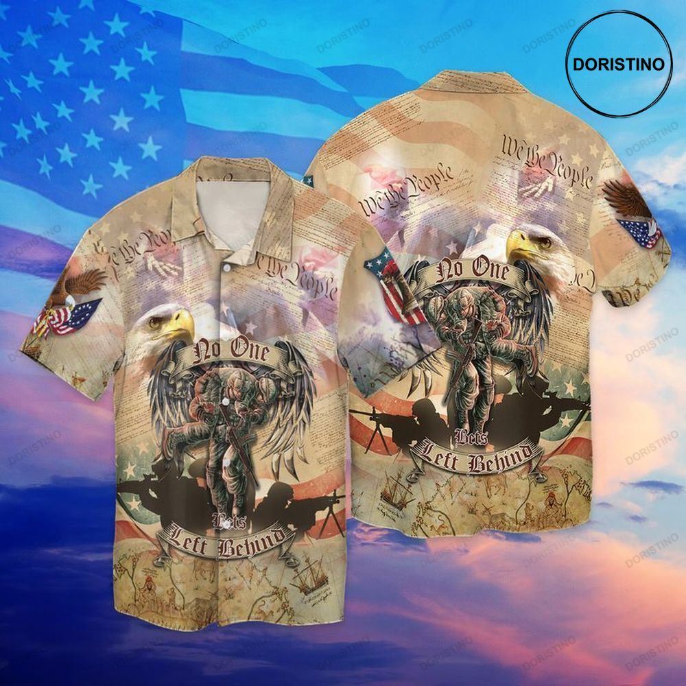 4th Of July Independence Day Memorial Day Veteran No One Left Behind Hawaiian Shirt