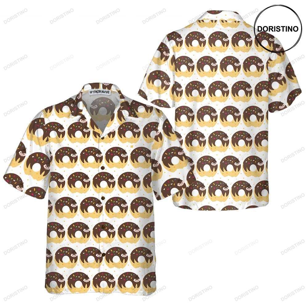 Adorable Cartoon Sloth On Donut Funny Sloth For Adults Sloth Themed Gift Idea Hawaiian Shirt