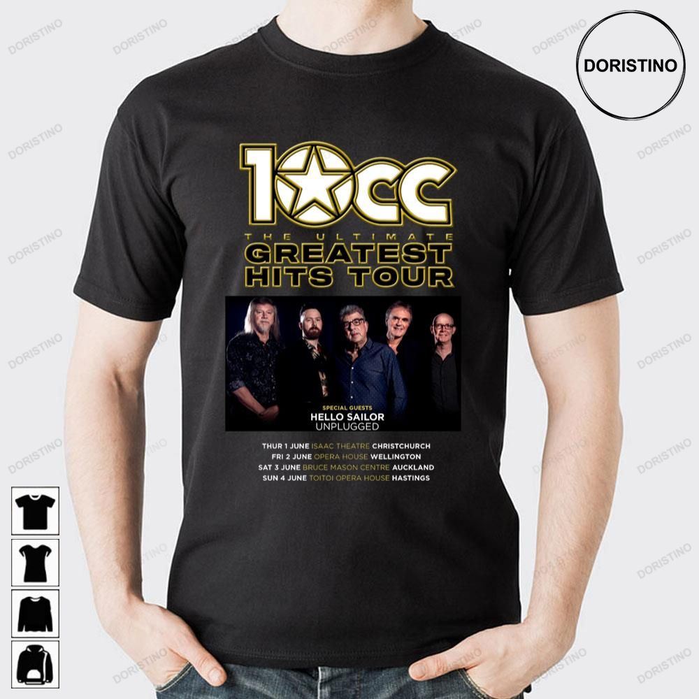 10cc The Ultimate Greatest Hits Tour Dates 2023 Limited Edition T-shirts