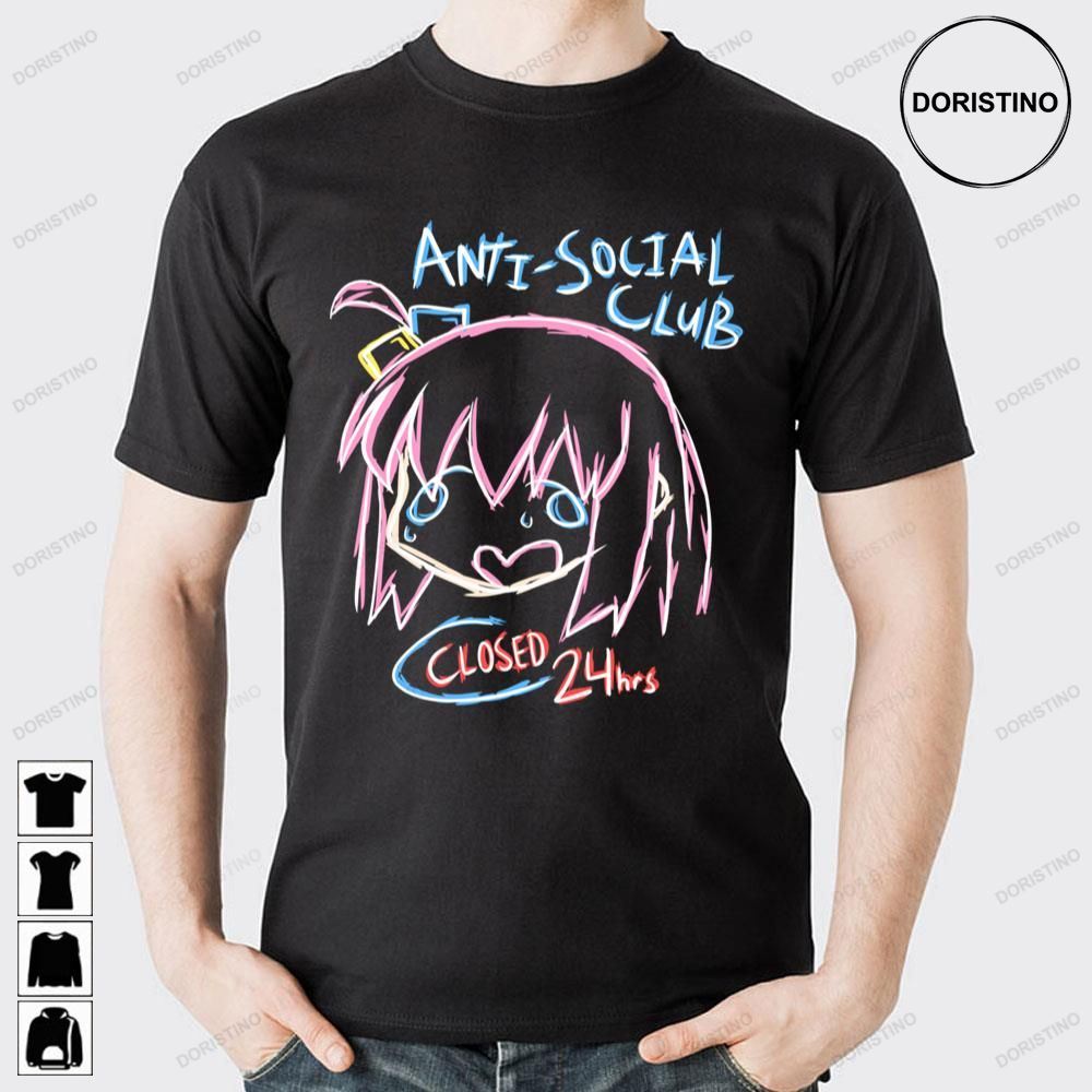 Antisocial Club Closed 24hrs Hitori Gotoh Bocchi The Rock Awesome Shirts