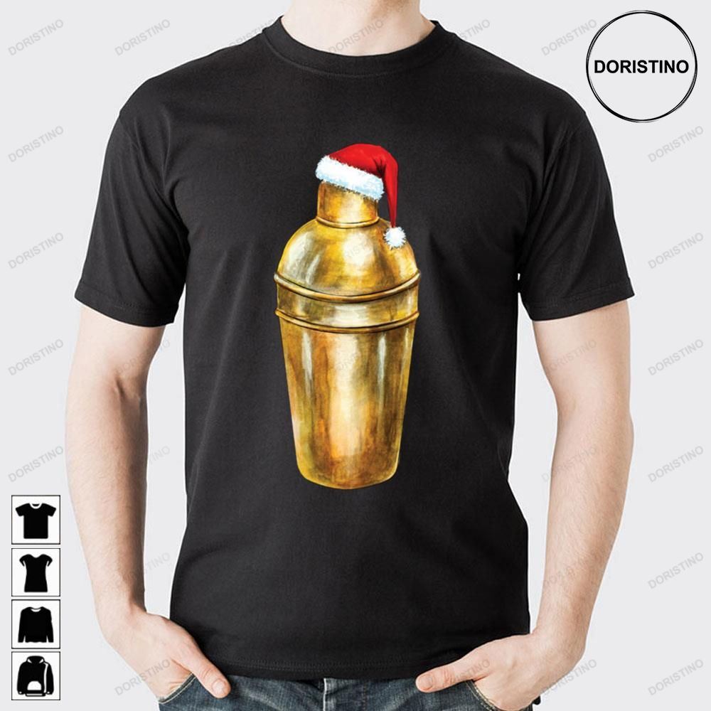 Bartender Christmas And New Year Golden Cocktail Shaker Trending Style