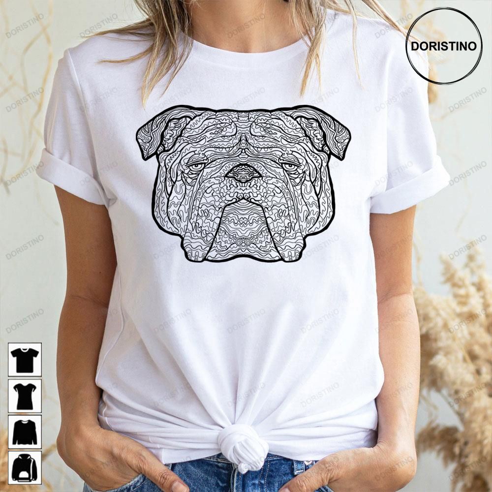 British Bulldog Detailed Dogs Illustration Awesome Shirts