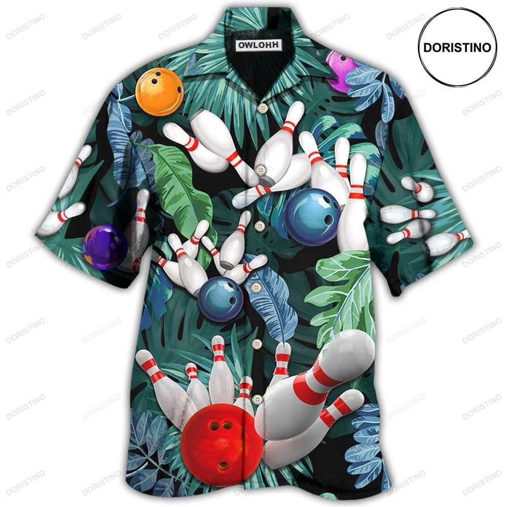 Bowling Tropical Leaf I'm So Happy Limited Edition Hawaiian Shirt