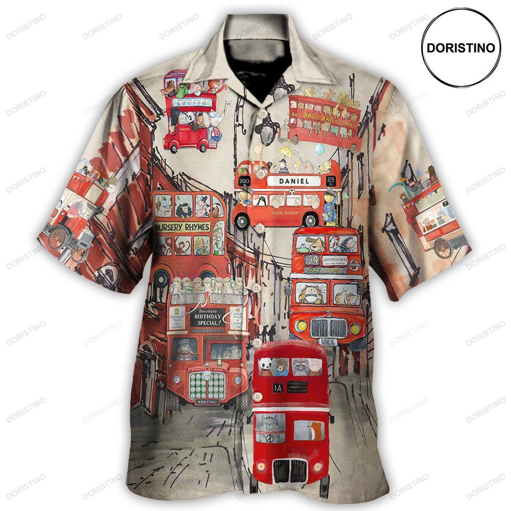 Bus Driver Big Red Party Bus Awesome Hawaiian Shirt