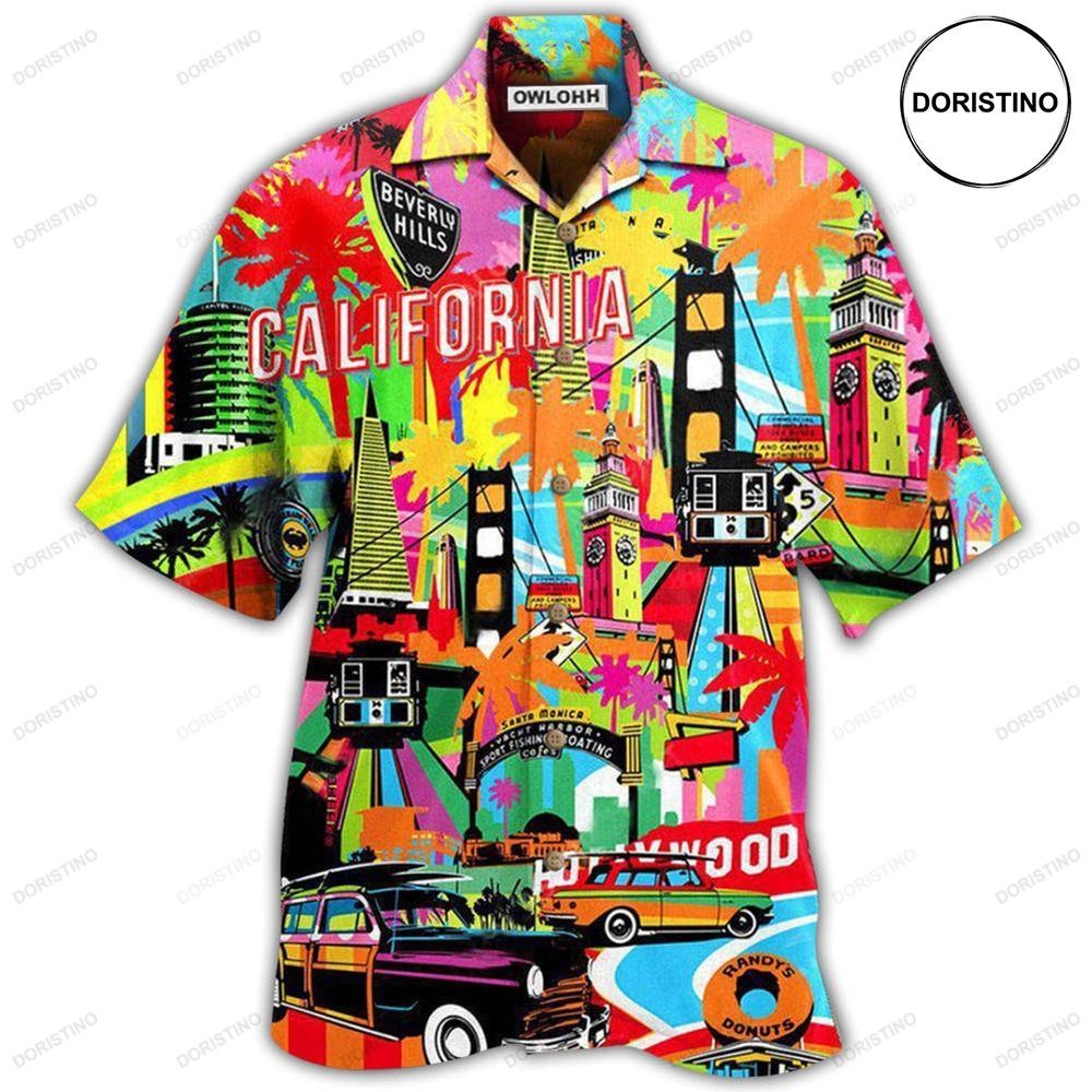 California Where Its Summer Time Colorful Awesome Hawaiian Shirt