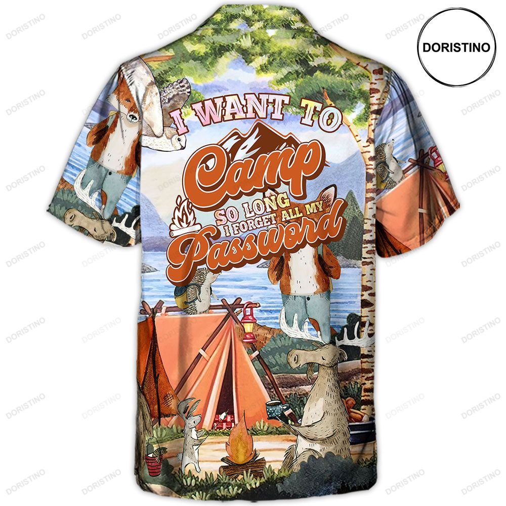 Camping I Want To Camp So Long I Forget All My Password Hawaiian Shirt