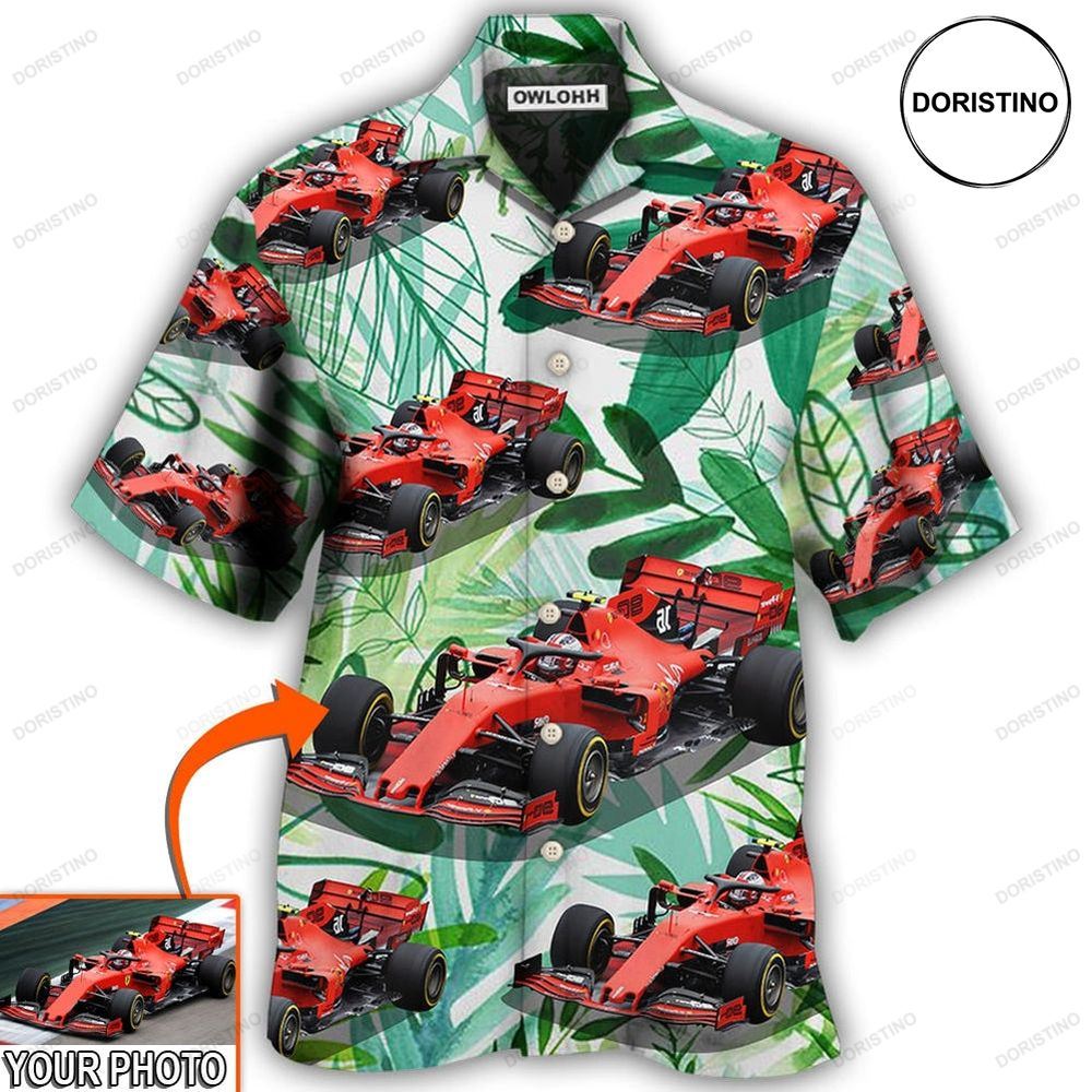 Car Formula One Tropical Custom Photo Limited Edition Hawaiian Shirt