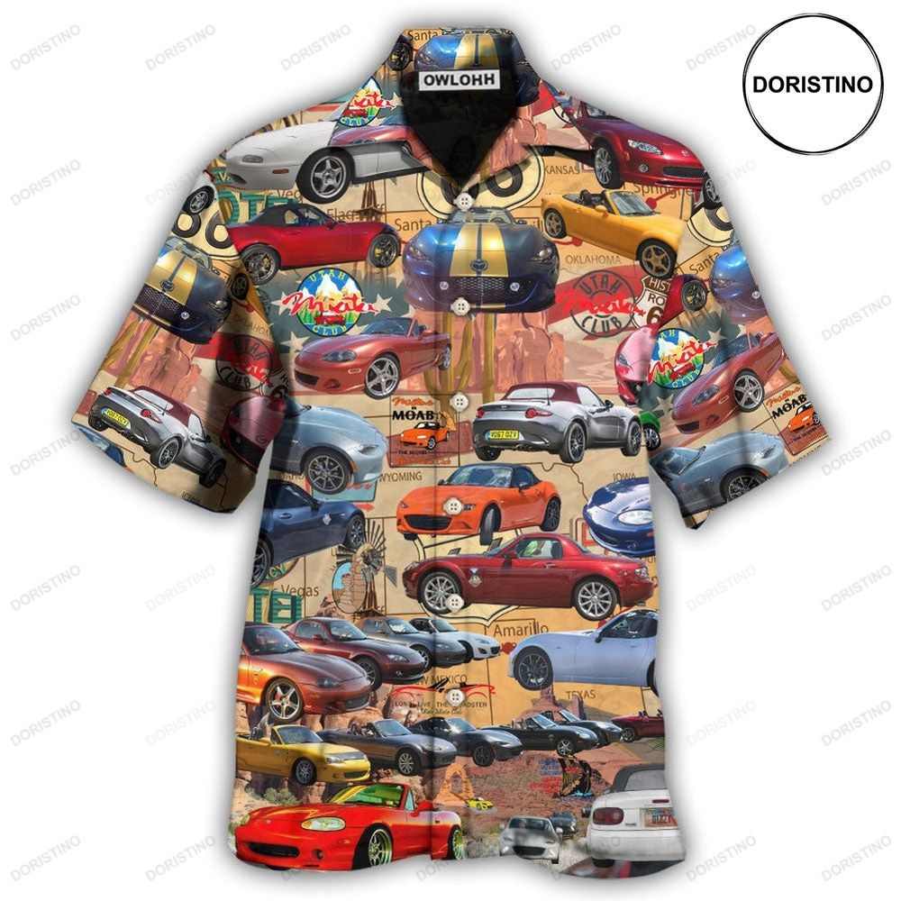 Car Lover Utah Miata Club Route 66 Awesome Hawaiian Shirt