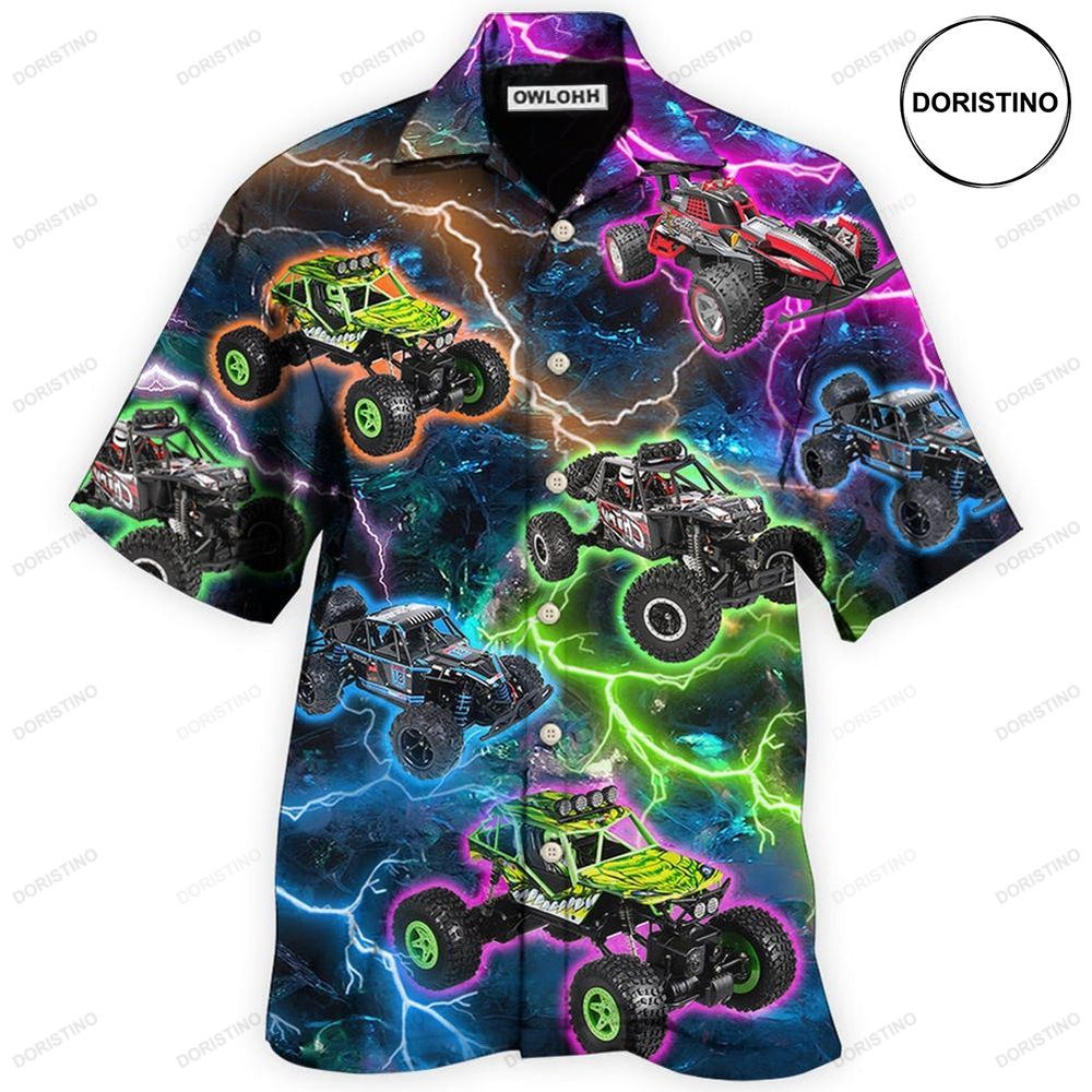 Car Racing Lightning Hawaiian Shirt