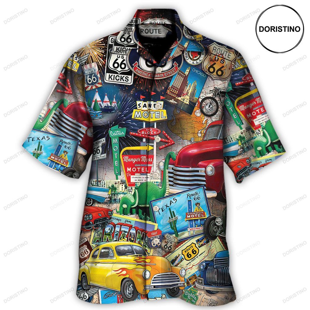 Car Route 66 Road Trip Puzzle Limited Edition Hawaiian Shirt
