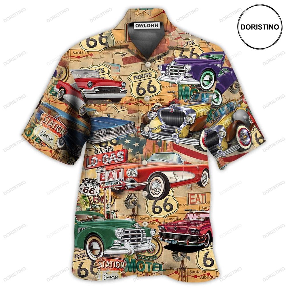 Car The Mother Road Route 66 Road Trip Vintage Limited Edition Hawaiian Shirt