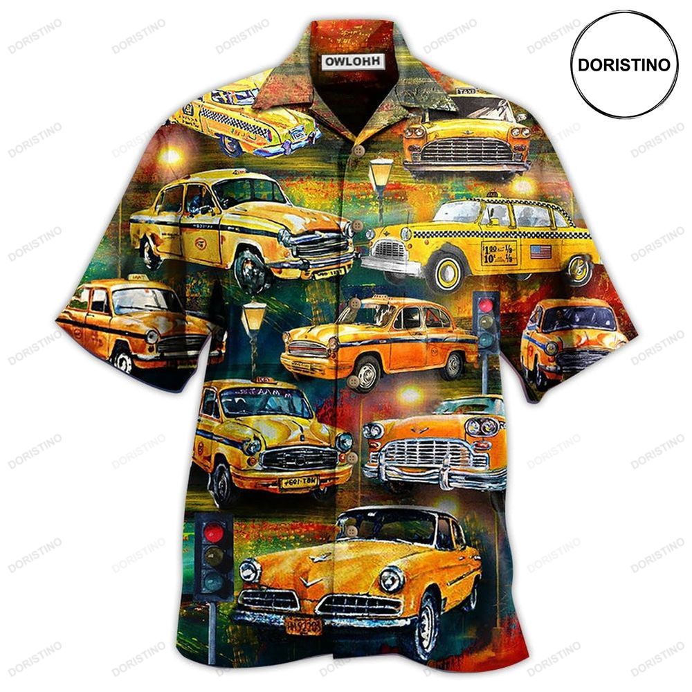 Car Yellow Vintage Hawaiian Shirt