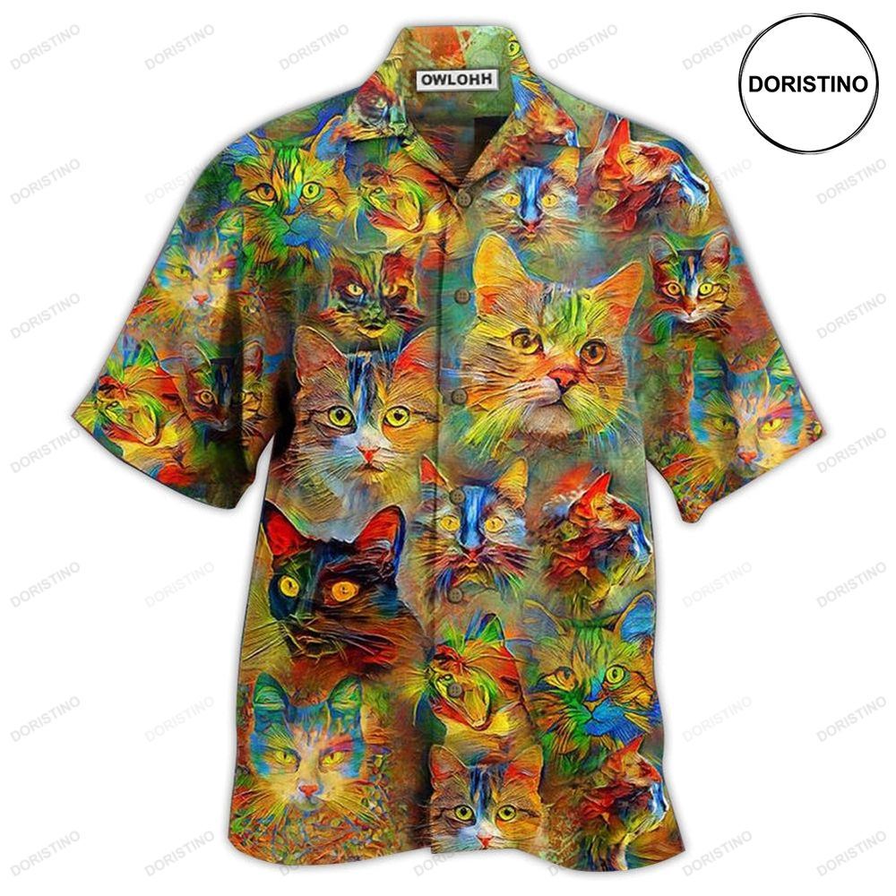 Cat Beautiful Colorful Painting Limited Edition Hawaiian Shirt