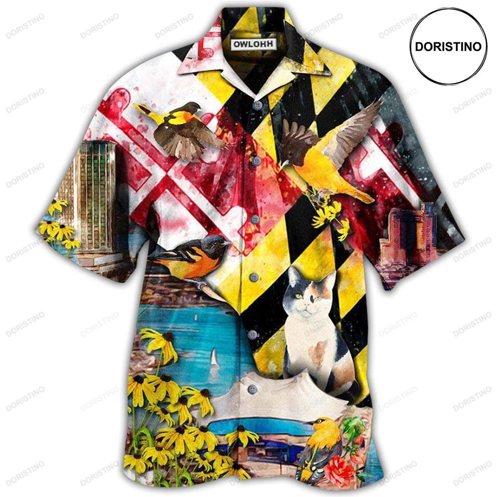 Cat Beautiful Maryland State Limited Edition Hawaiian Shirt