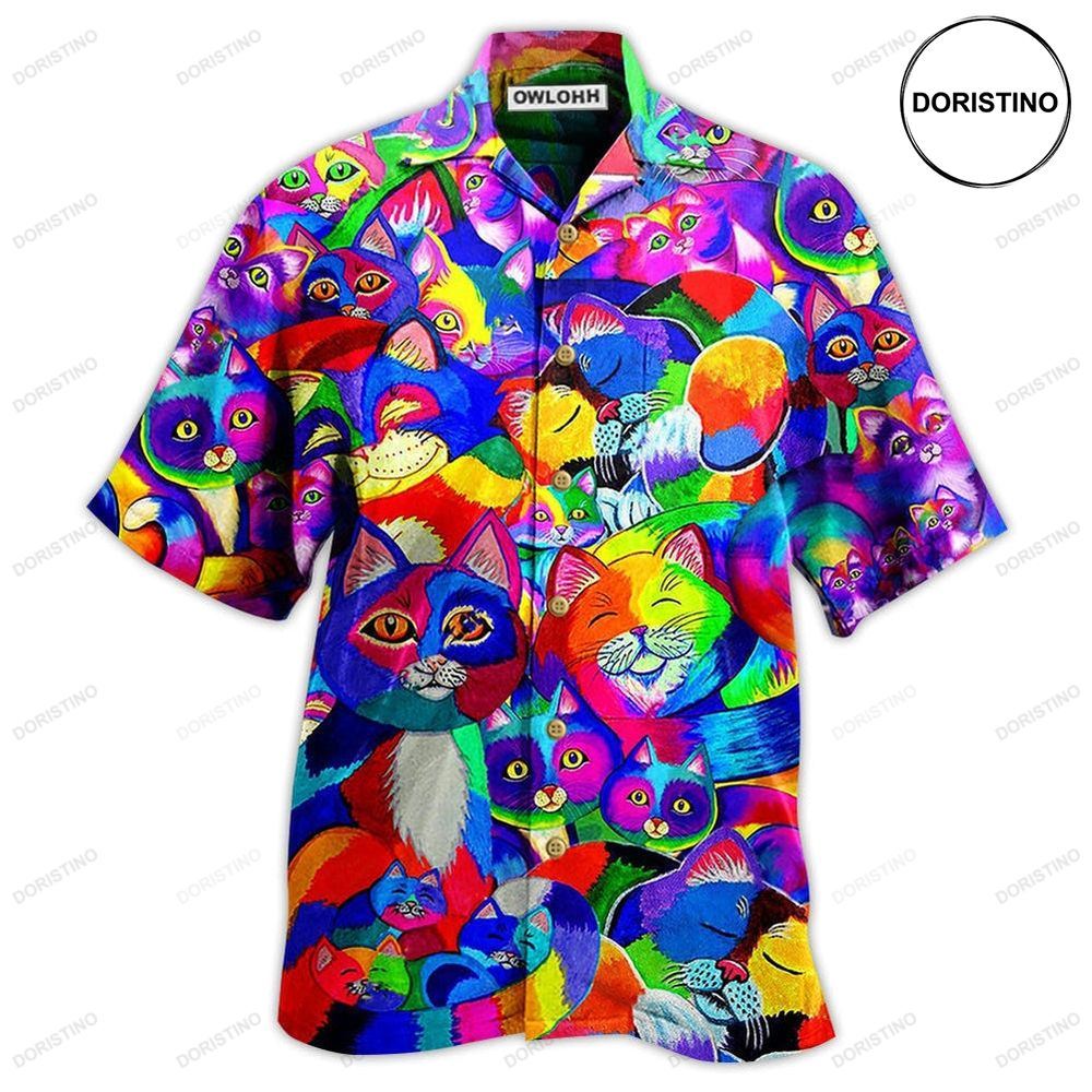 Cat Colorful Rainbow Limited Edition Hawaiian Shirt