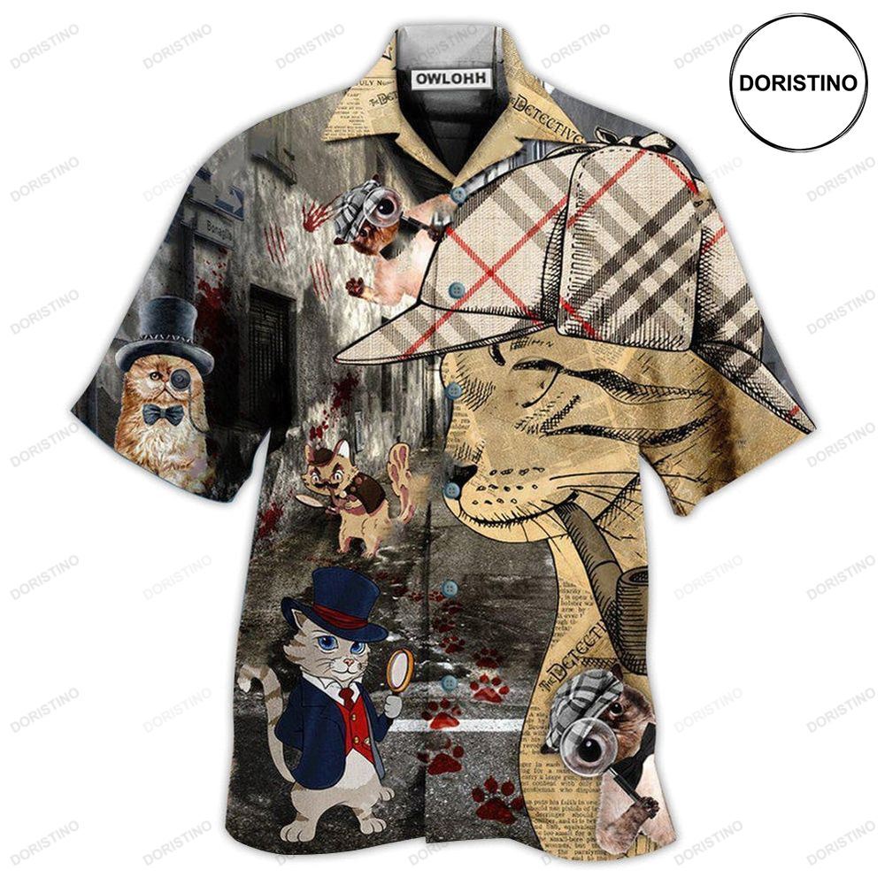 Cat Cool Master Detective Awesome Hawaiian Shirt