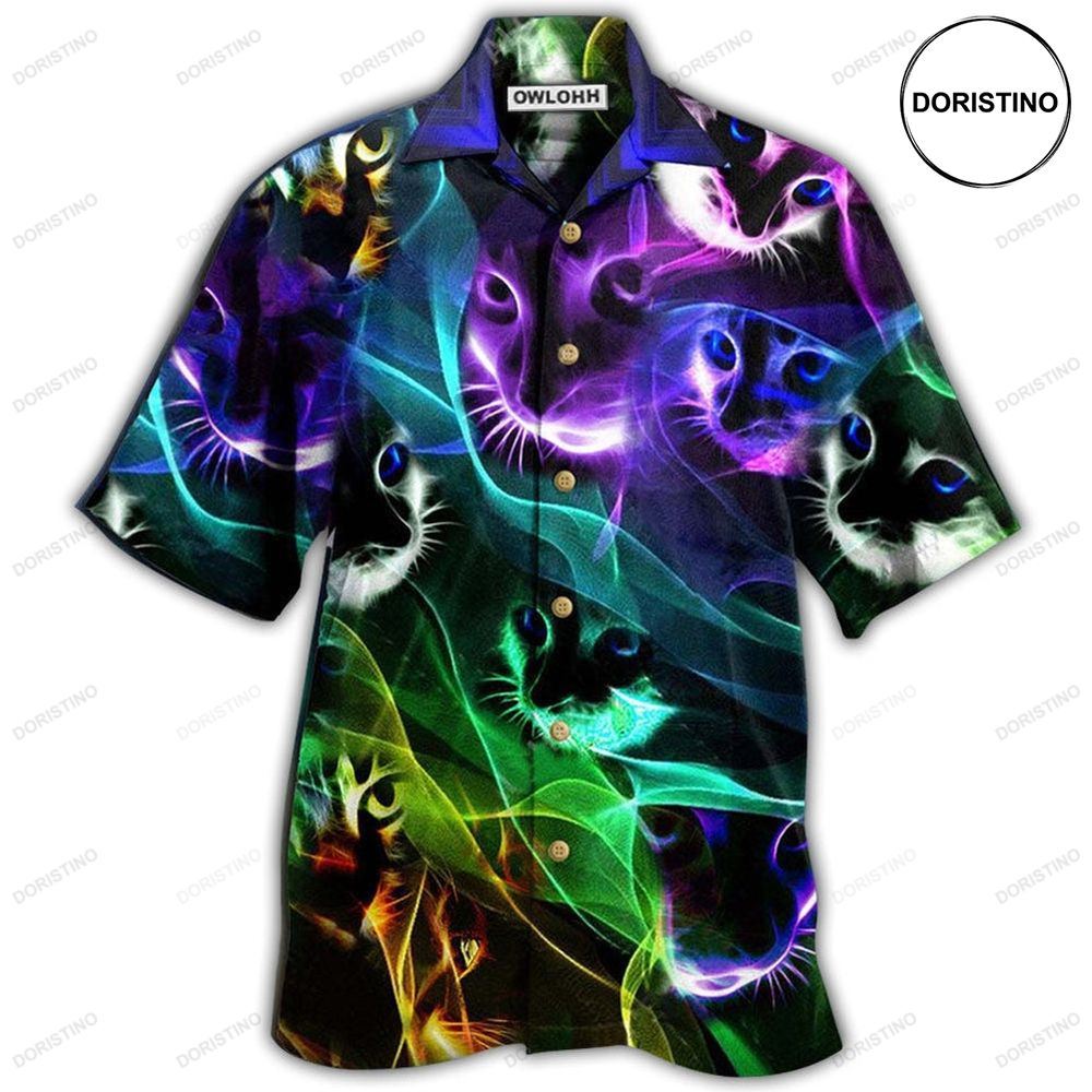 Cat Flash Neon Awesome Hawaiian Shirt