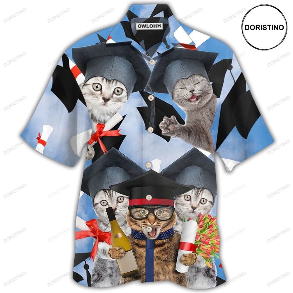 Cat Graduation Cute Cat Limited Edition Hawaiian Shirt