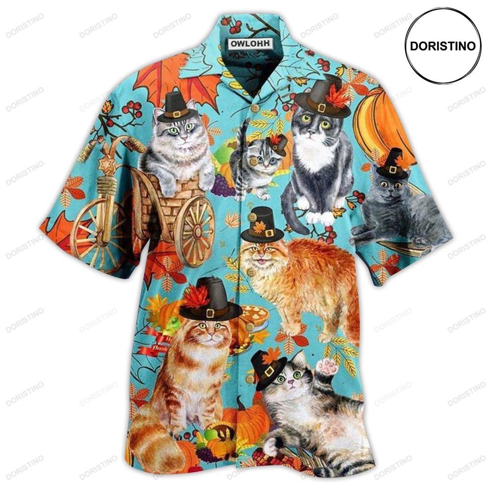 Cat Happy Thanksgiving Limited Edition Hawaiian Shirt