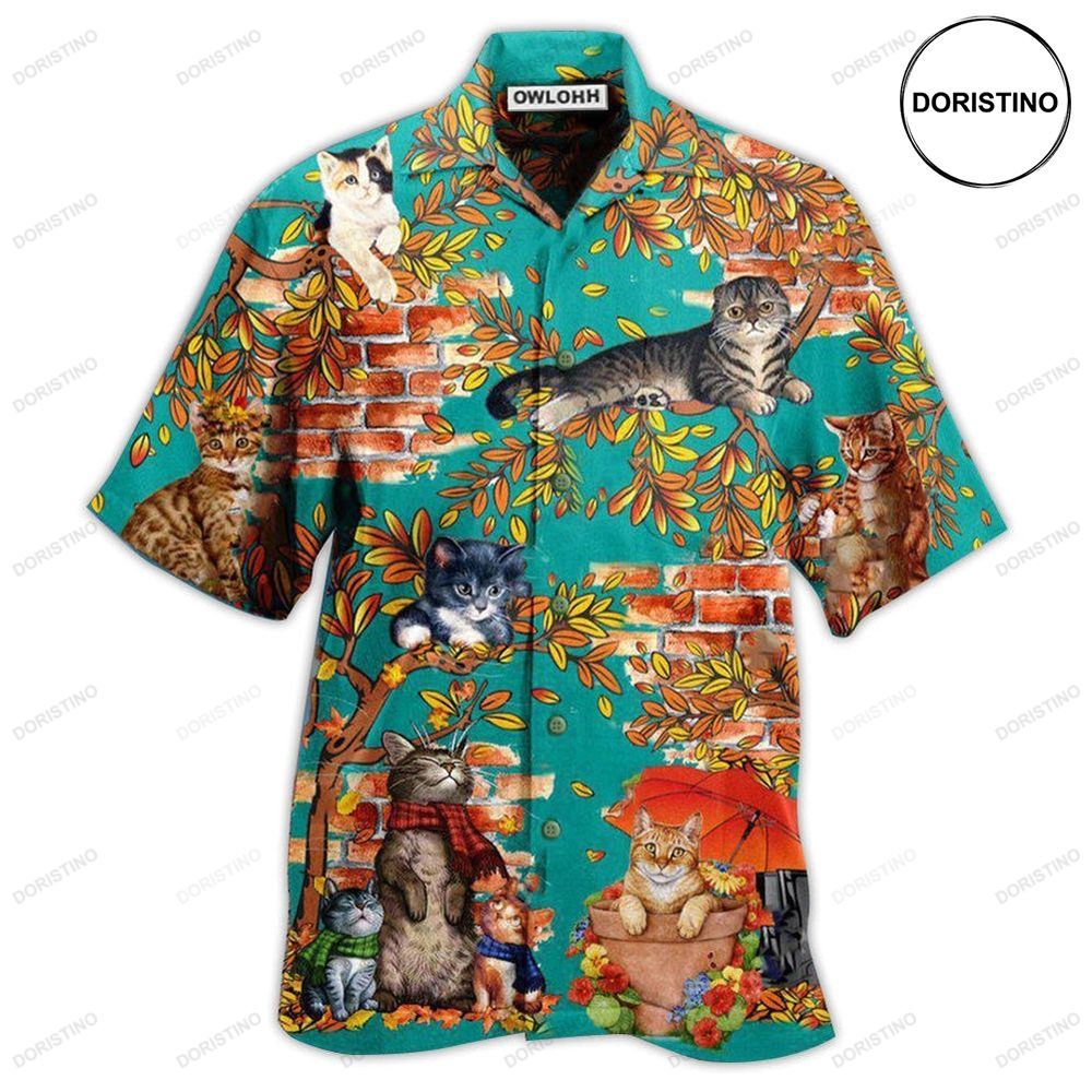Cat In A Windy Day Awesome Hawaiian Shirt