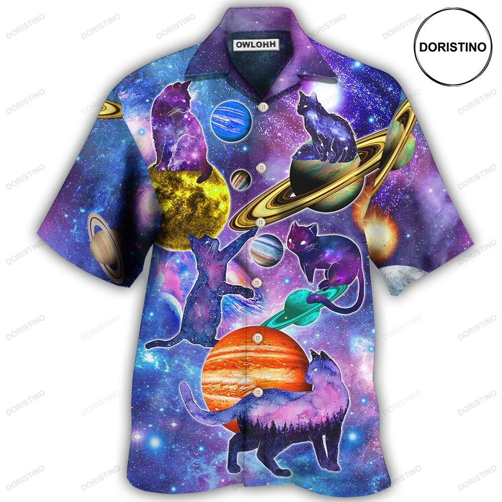 Cat Love Galaxy Colorfull Hawaiian Shirt
