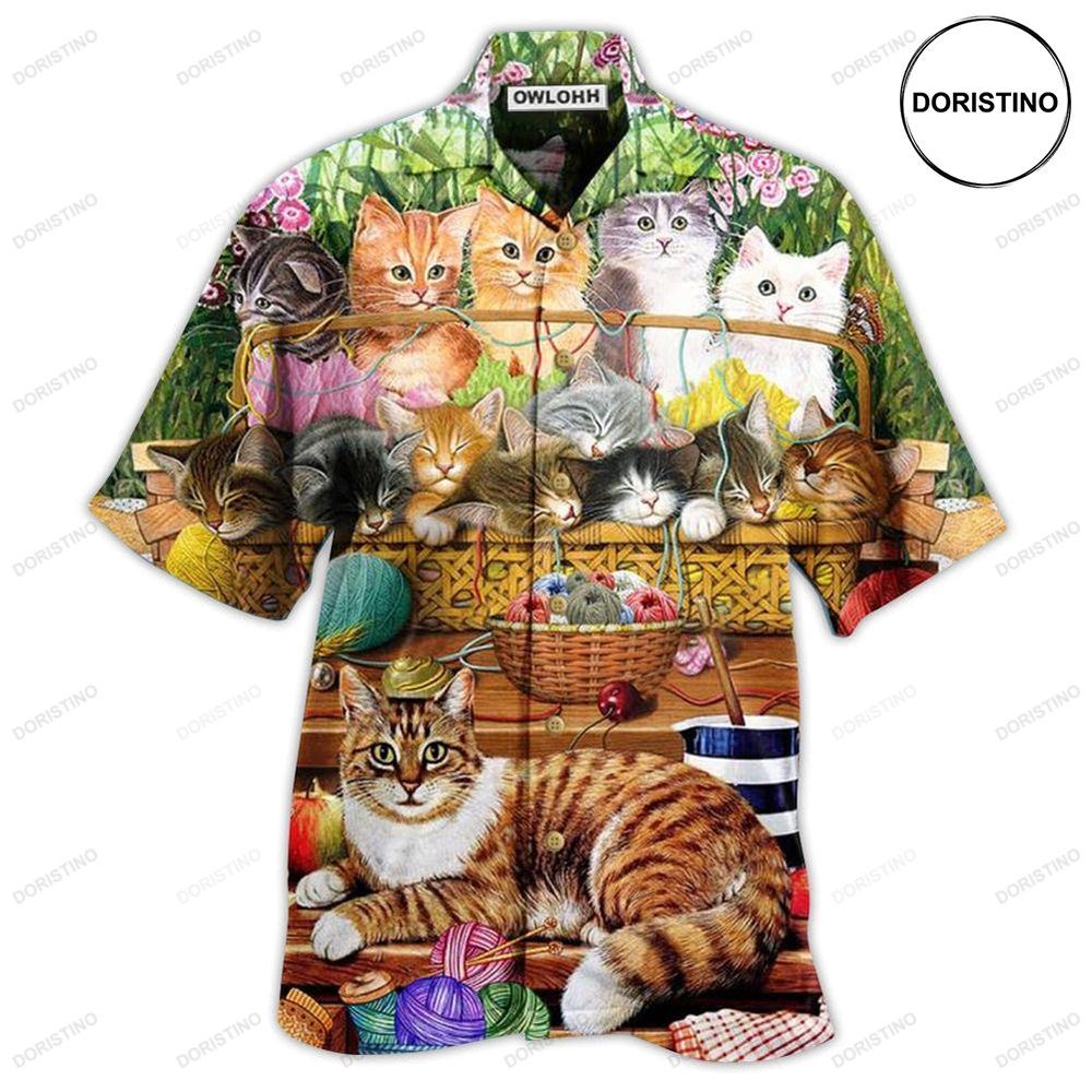 Cat Love Wool Roll Awesome Hawaiian Shirt