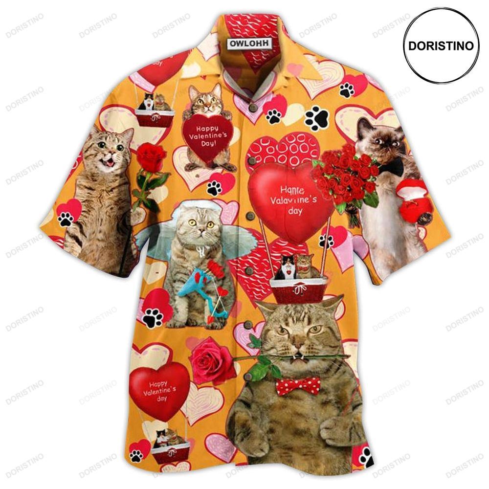 Cat Love You Forever Valentine Hawaiian Shirt