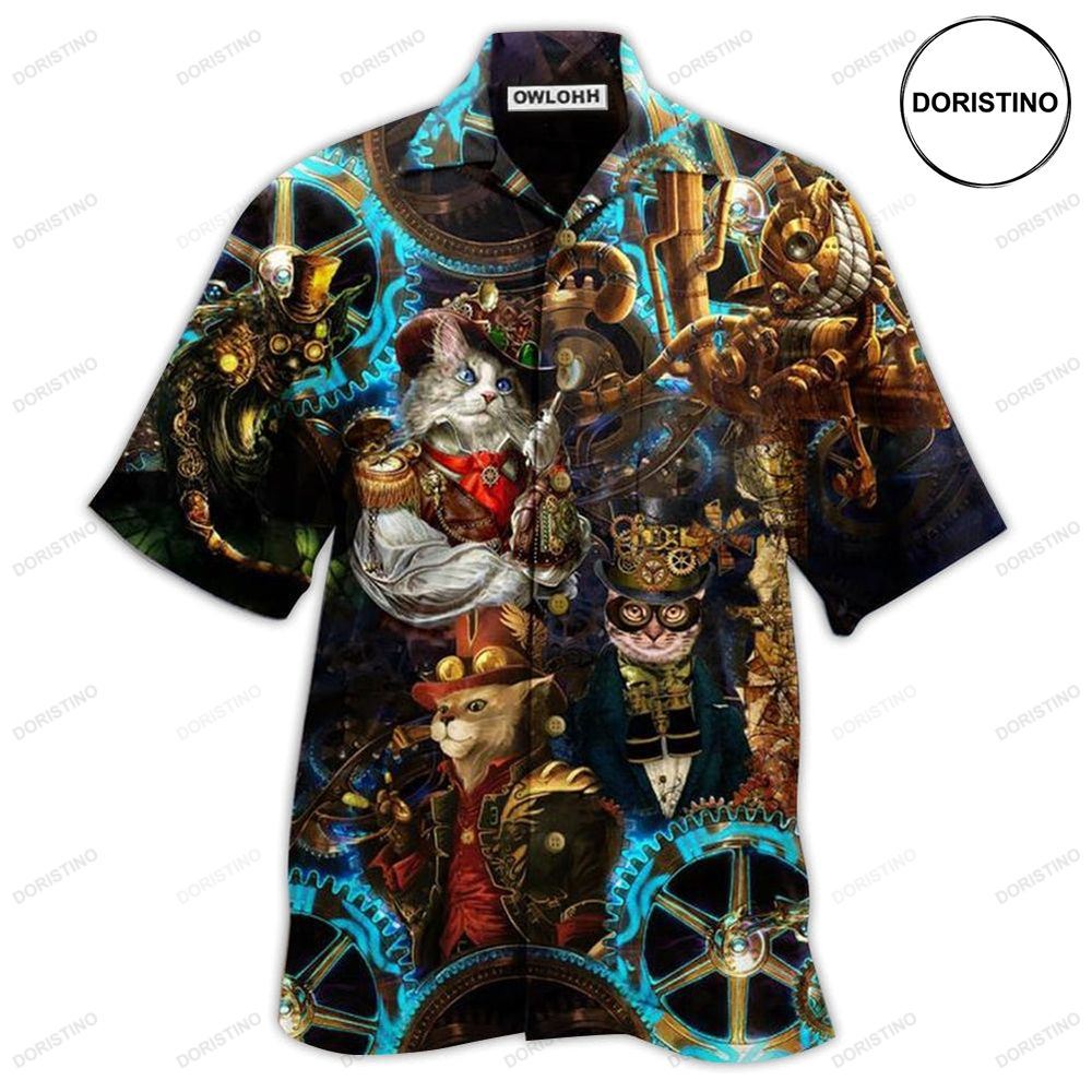 Cat Machine Magic Vintage Limited Edition Hawaiian Shirt