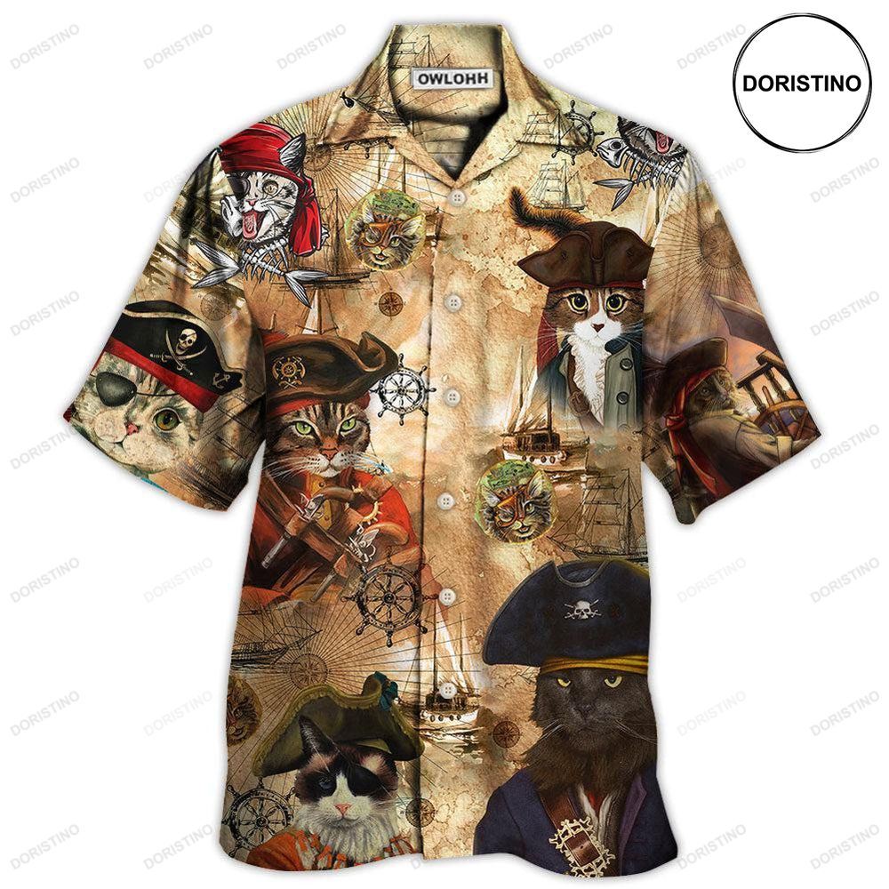 Cat Pirate Vintage Cool Awesome Hawaiian Shirt