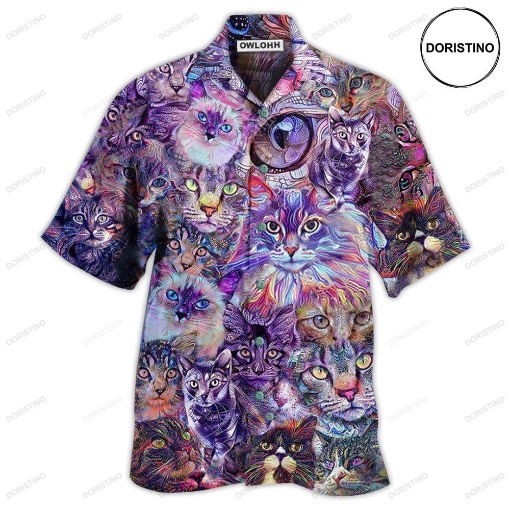 Cat Psychedelic Purple Limited Edition Hawaiian Shirt