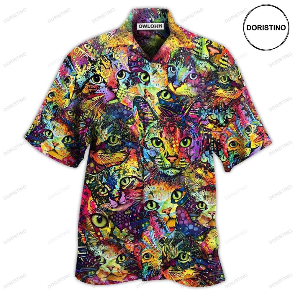 Cat Smile Colorfull Awesome Hawaiian Shirt
