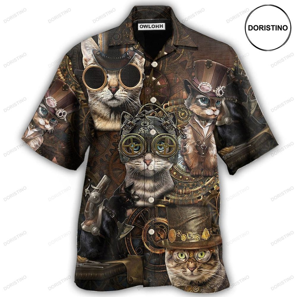 Cat Streampunk Hawaiian Shirt